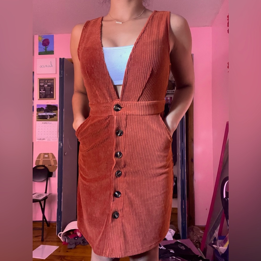 Orange Autumn Sleeveless Dress